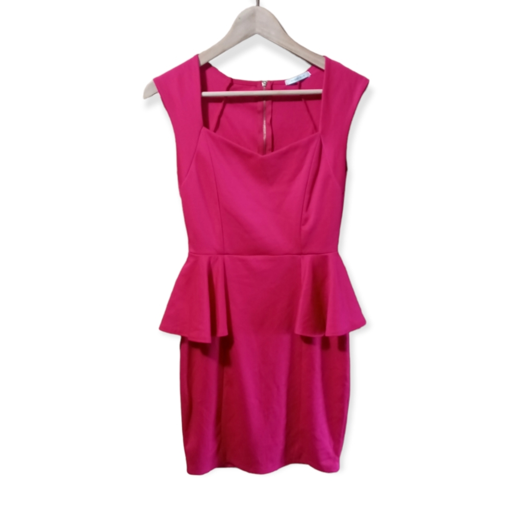 Amber Blue Peplum Capsleeve Dress